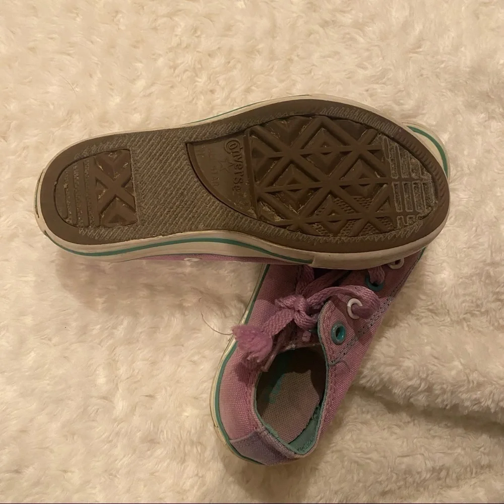 PURPLE and teal converse